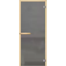 Дверь для бани и сауны Лайт ПО  ДО (белое матированное, прямоугольная ручка)