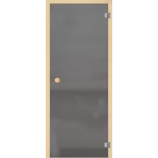 Дверь для бани и сауны Лайт ПО  ДО (белое матированное, круглая ручка)