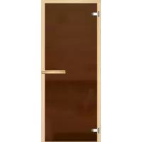 Дверь для бани и сауны Лайт ПО  ДО (бронза, прямоугольная ручка)