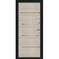 Входная дверь Thermo Лайн Букле черное/Cappuccino Veralinga