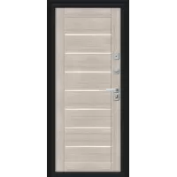 Входная дверь Thermo Техно Д2/BChrome (Букле черное/Cappuccino Melinga)