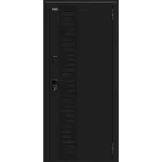 Входная дверь Thermo Техно Д2/SBlack (Букле черное/White Silk)