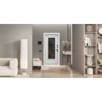 Входная дверь Titanium с окном и английской решеткой (терморазрыв 3к)